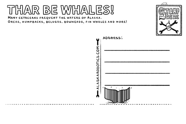 Thar Be Whales - Postcard