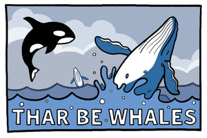 Thar Be Whales - Postcard