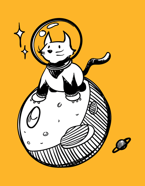 Space Cat - Adult T-Shirt